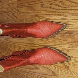 Women red cowboy style boot, size 26